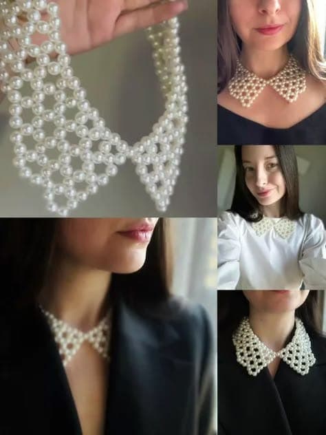 Cuello Perla, tejido con pepas de perla de río